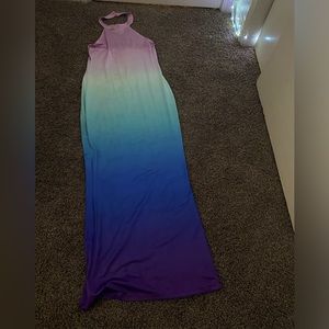 Long Blueish/Purplish Ombre Dress